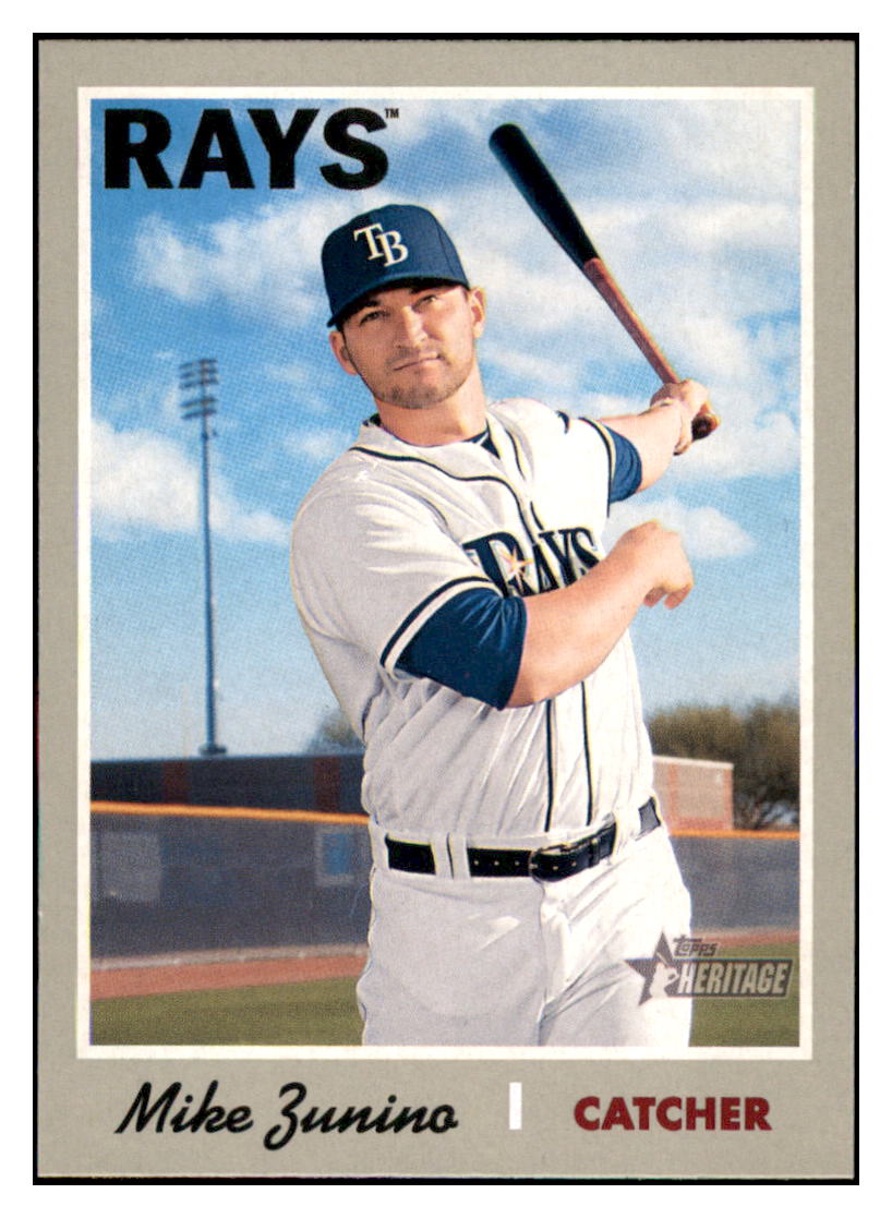 2019 Topps Heritage Mike
  Zunino   Tampa Bay Rays Baseball Card
  TMH1A simple Xclusive Collectibles   