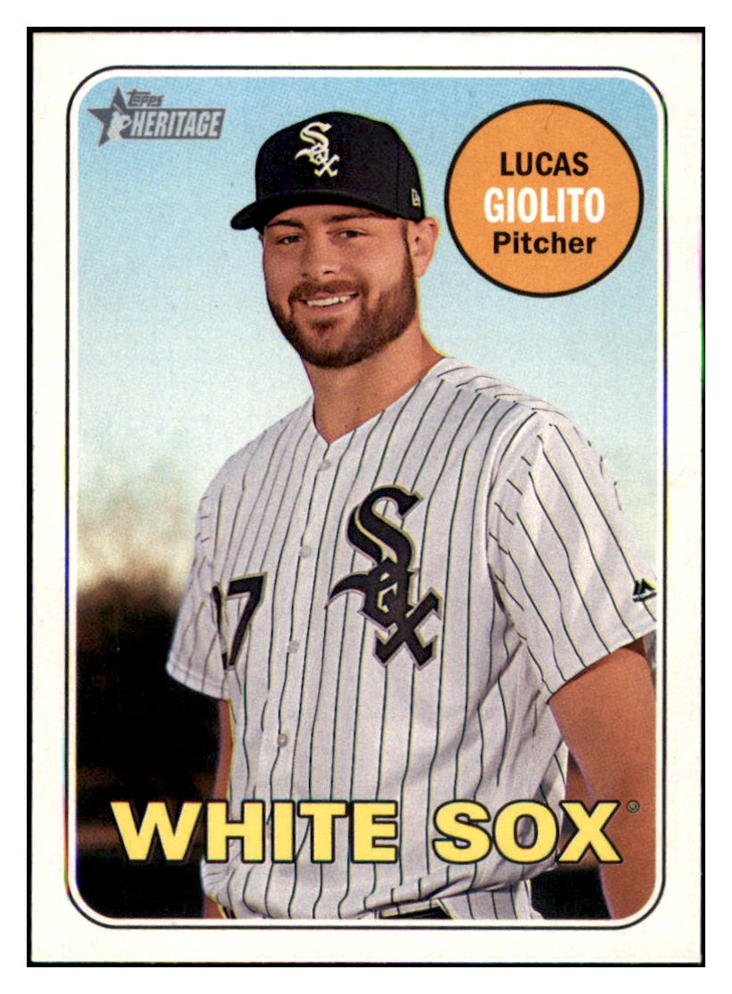 2018 Topps Heritage Lucas
Giolito Chicago White Sox Baseball
Card TMH1A simple Xclusive Collectibles