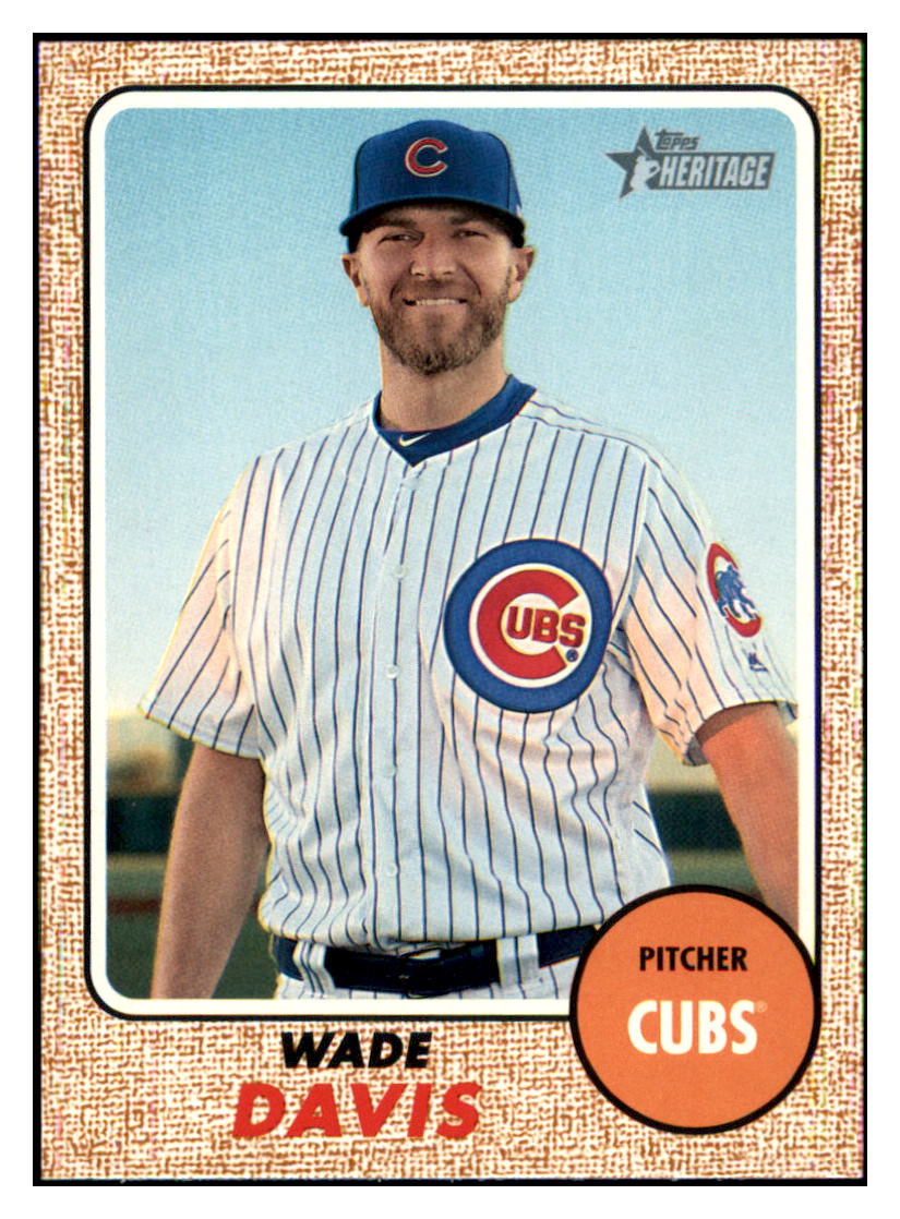 2017 Topps Heritage Wade
  Davis   Chicago Cubs Baseball Card
  TMH1A simple Xclusive Collectibles   
