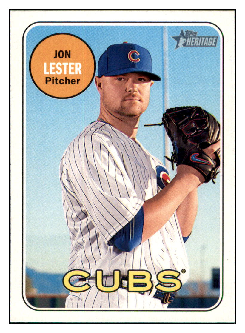 2018 Topps Heritage Jon
  Lester   Chicago Cubs Baseball Card
  TMH1A simple Xclusive Collectibles   