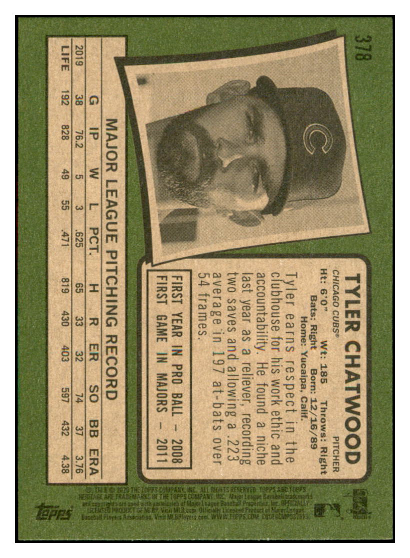 2020 Topps Heritage Tyler
Chatwood Chicago Cubs Baseball Card
TMH1A simple Xclusive Collectibles
