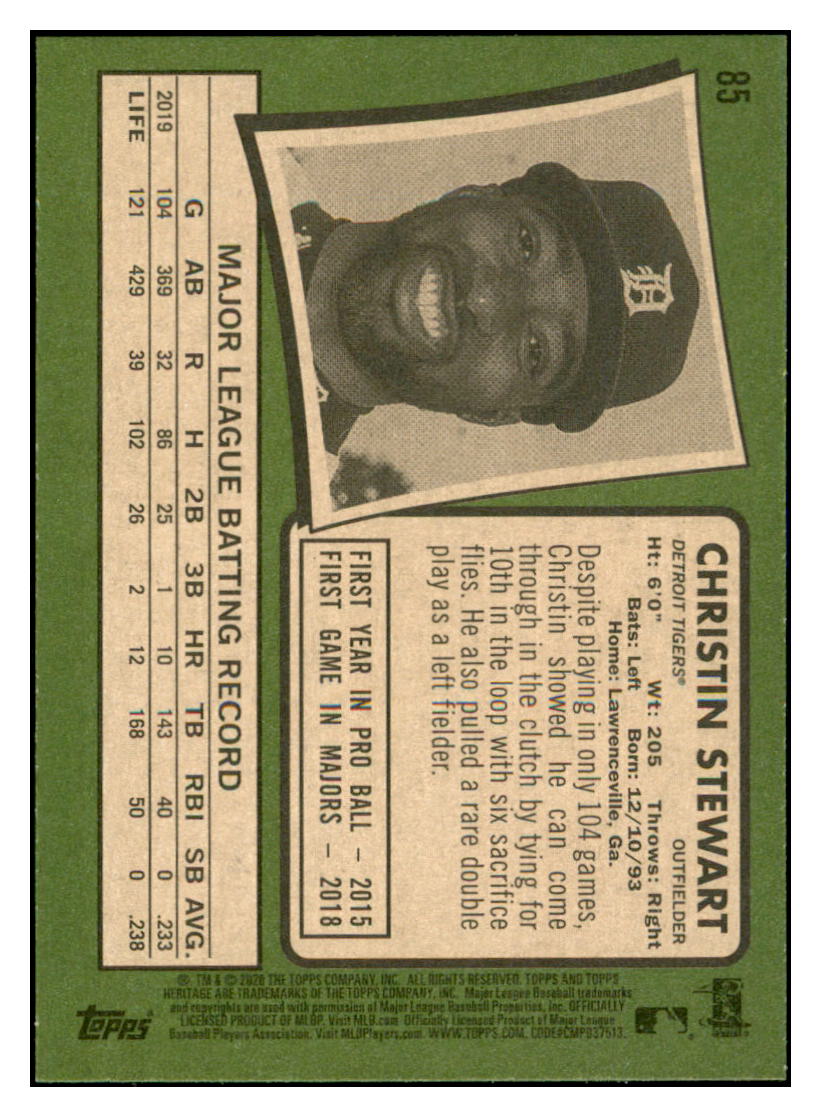 2020 Topps Heritage Christin
Stewart Detroit Tigers Baseball Card
TMH1A simple Xclusive Collectibles
