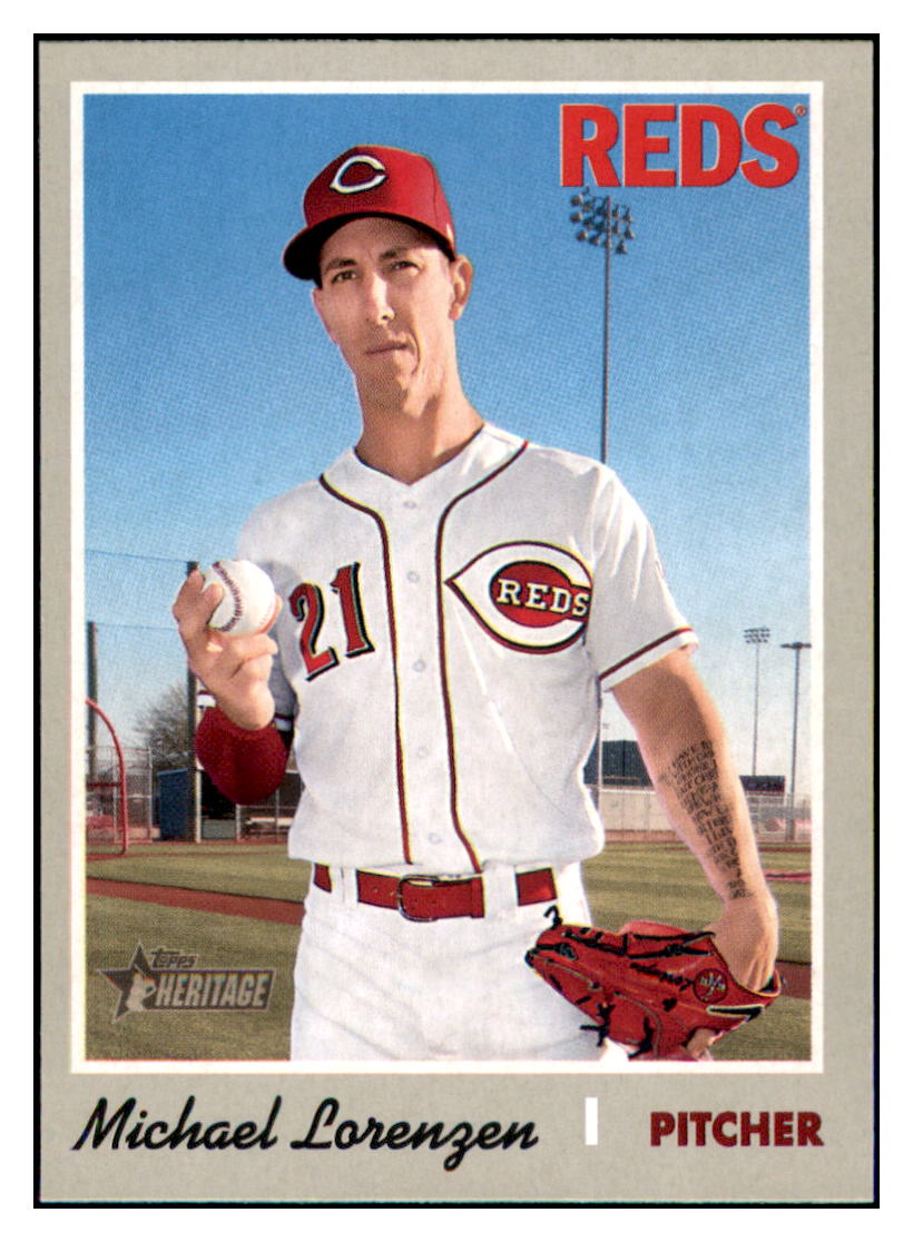 2019 Topps Heritage Michael
Lorenzen Cincinnati Reds Baseball
Card TMH1A simple Xclusive Collectibles