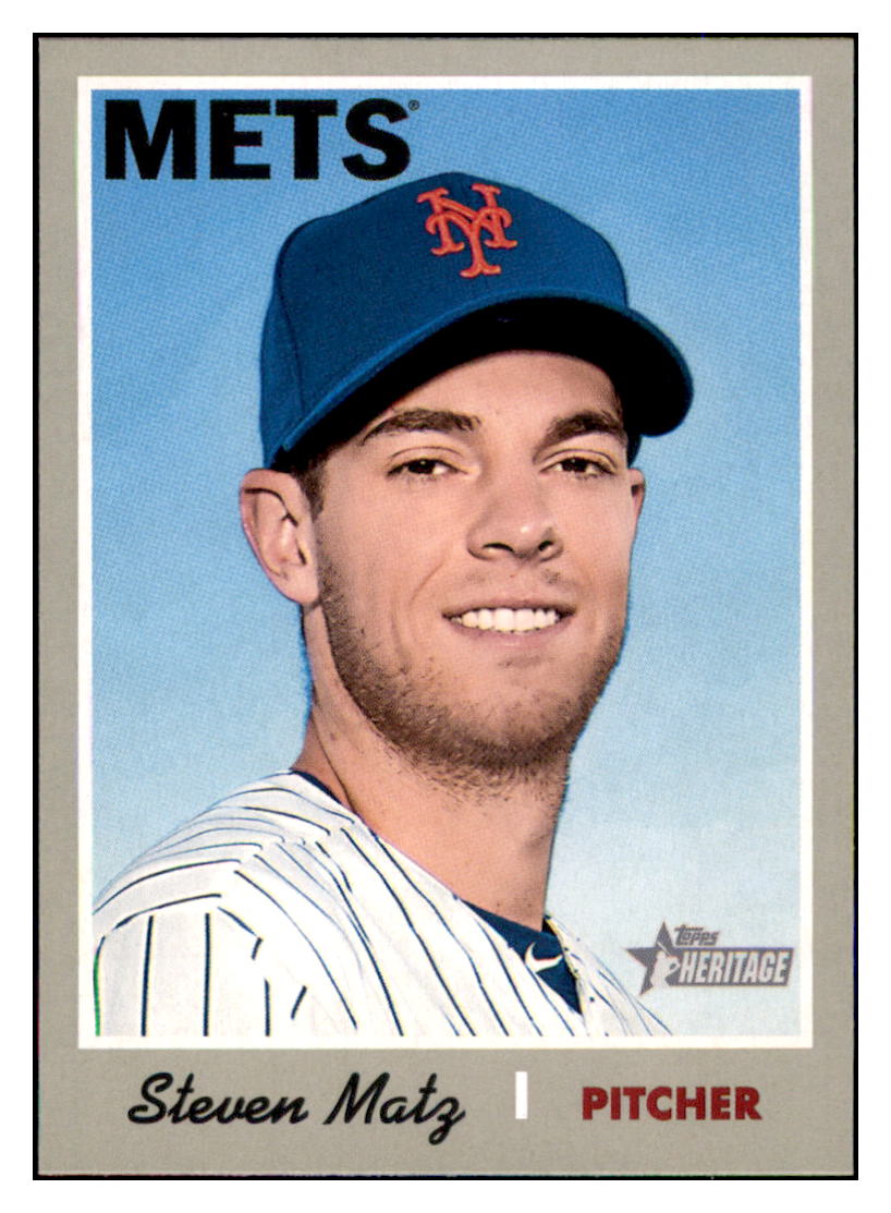 2019 Topps Heritage Steven
  Matz   New York Mets Baseball Card
  TMH1A simple Xclusive Collectibles