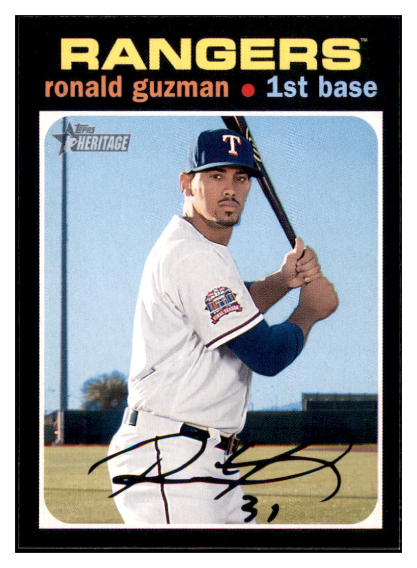2020 Topps Heritage Ronald Guzman Texas Rangers Baseball Card
