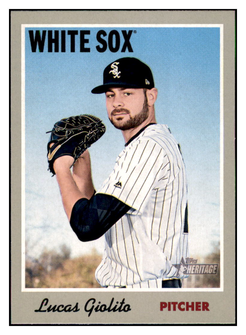 2019 Topps Heritage Lucas
Giolito Chicago White Sox Baseball
Card TMH1A simple Xclusive Collectibles