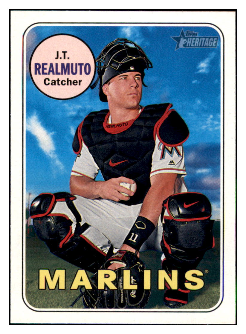 2018 Topps Heritage J.T.
  Realmuto   Miami Marlins Baseball Card
  TMH1A simple Xclusive Collectibles   