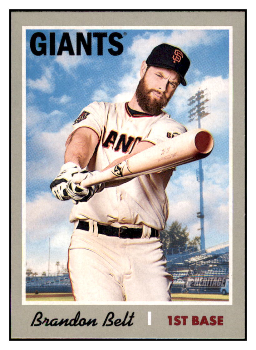 2019 Topps Heritage Brandon
Belt San Francisco Giants Baseball
Card TMH1A simple Xclusive Collectibles