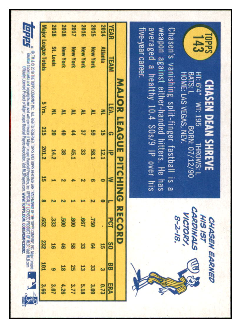 2019 Topps Heritage Chasen
Shreve St. Louis Cardinals Baseball
Card TMH1A simple Xclusive Collectibles