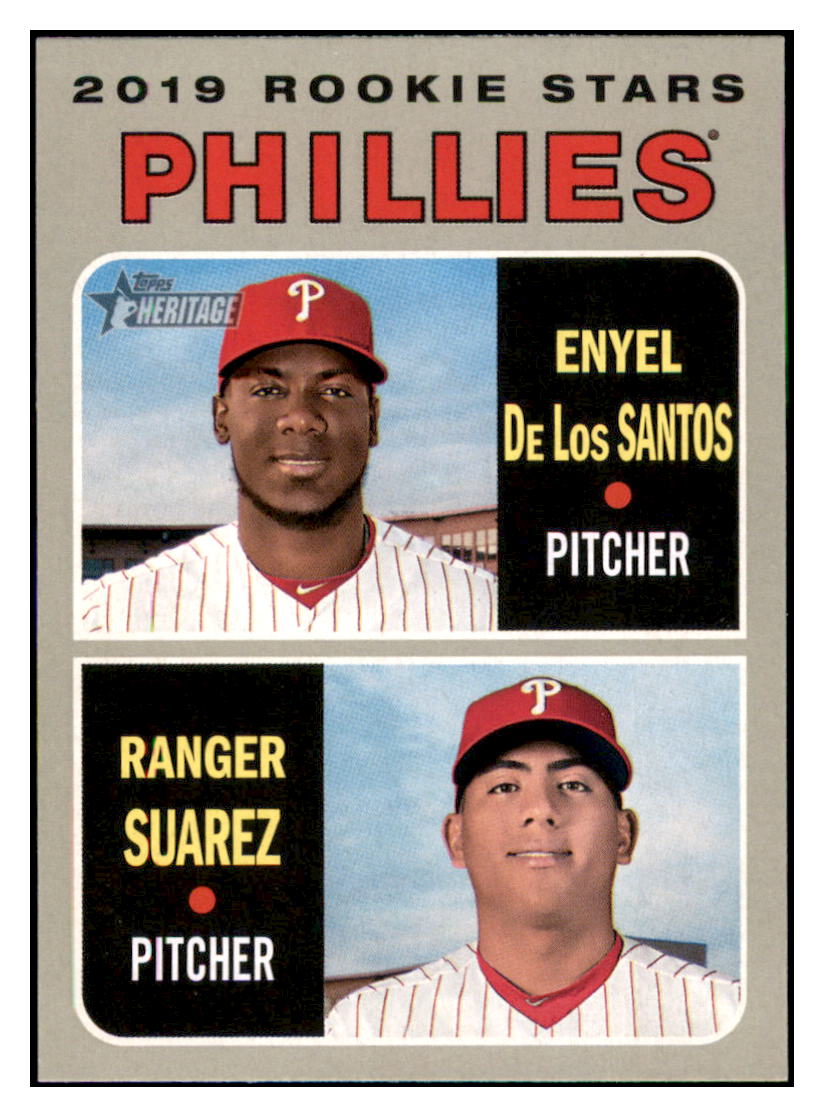 2019 Topps Heritage Ranger
Suarez / Enyel de los Santos RS, CPC, RC
Philadelphia Phillies Baseball Card TMH1A simple Xclusive Collectibles