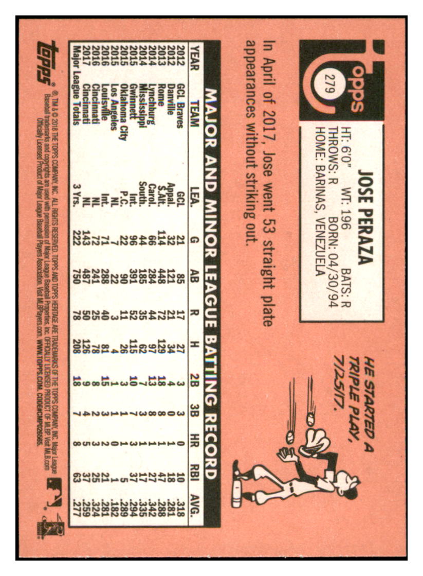 2018 Topps Heritage Jose
Peraza Cincinnati Reds Baseball Card
TMH1A simple Xclusive Collectibles
