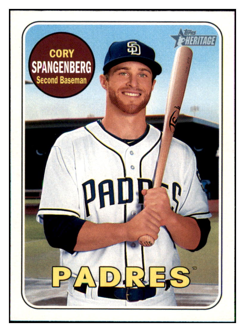 2018 Topps Heritage Cory
  Spangenberg   San Diego Padres Baseball
  Card TMH1A simple Xclusive Collectibles   