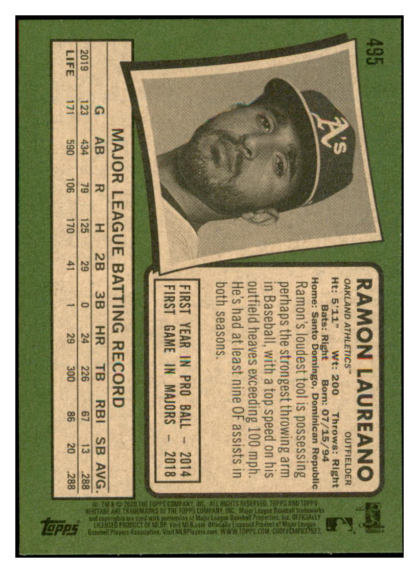 2020 Topps Heritage Ramon Laureano Oakland Athletics Baseball Card TMH1A simple Xclusive Collectibles