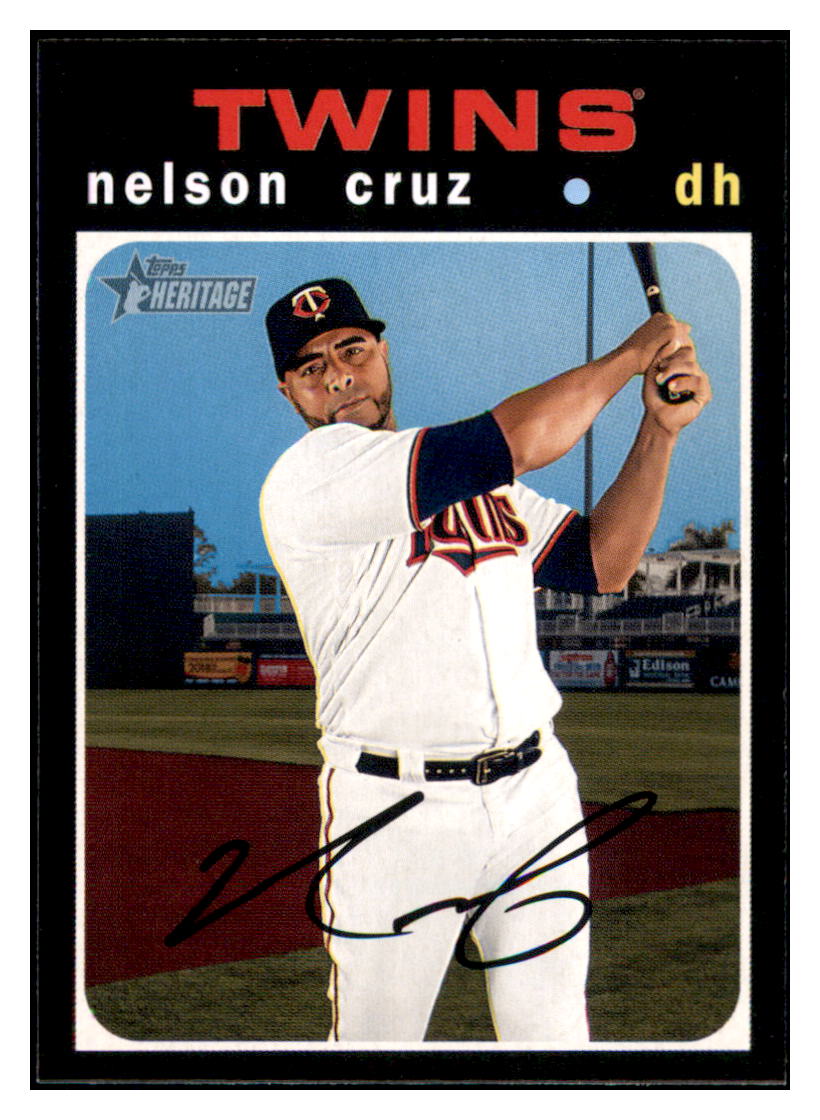 2020 Topps Heritage Nelson Cruz Minnesota Twins Baseball Card TMH1A