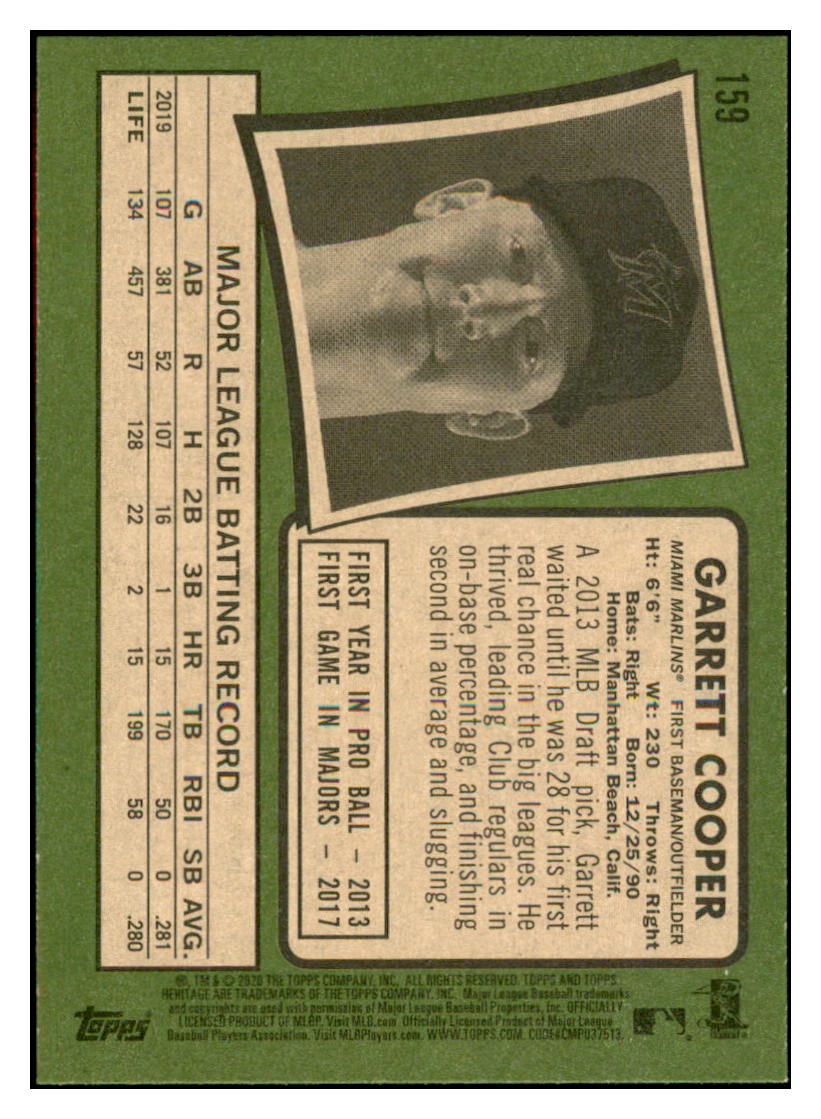 2020 Topps Heritage Garrett
  Cooper   Miami Marlins Baseball Card
  TMH1A simple Xclusive Collectibles   