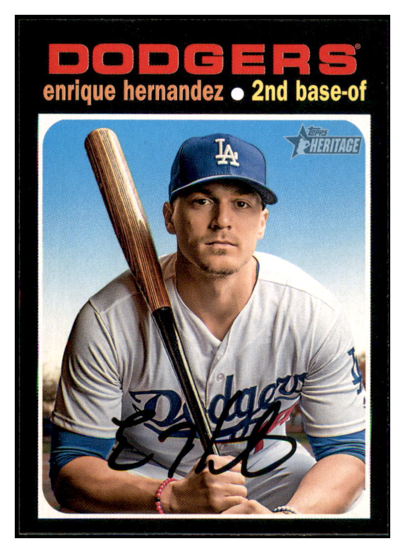 2020 Topps Heritage Enrique
  Hernandez   Los Angeles Dodgers
  Baseball Card TMH1A simple Xclusive Collectibles   