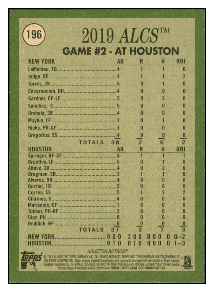 2020 Topps Heritage Correa
  Ties Series With Blast! French  ALCS
  Houston Astros Baseball Card TMH1A simple Xclusive Collectibles