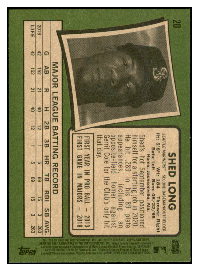 2020 Topps Heritage Shed
Long Seattle Mariners Baseball Card
TMH1A simple Xclusive Collectibles