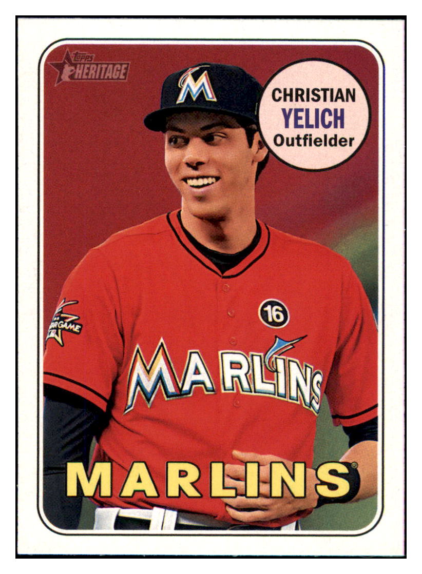 2018 Topps Heritage Christian
  Yelich   Miami Marlins Baseball Card
  TMH1A_1a simple Xclusive Collectibles   