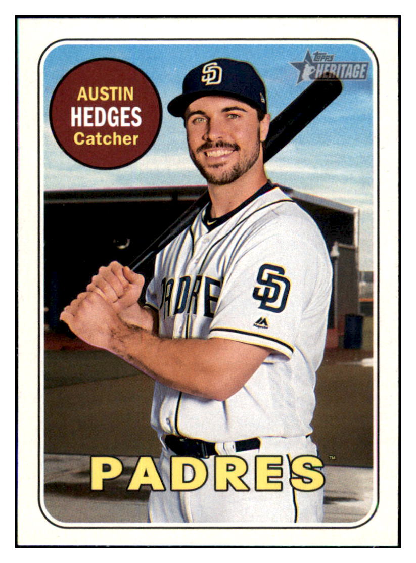 2018 Topps Heritage Austin Hedges San Diego Padres
  Baseball Card TMH1A simple Xclusive Collectibles   