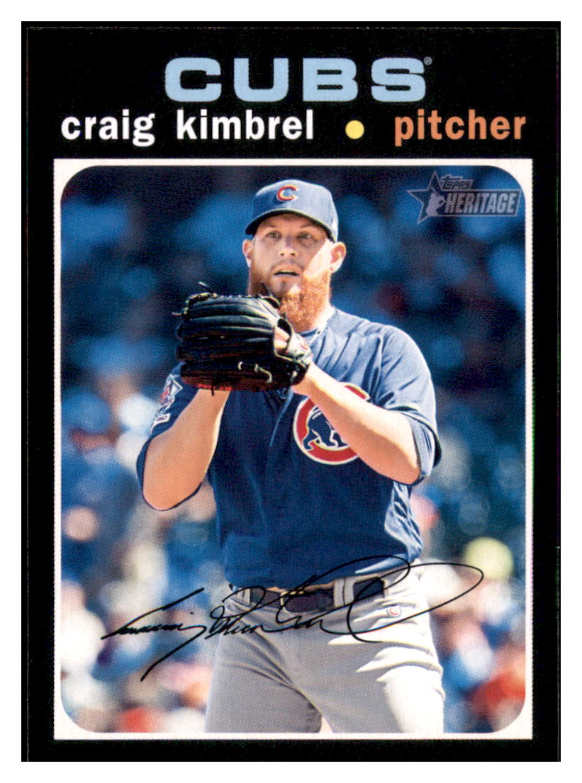 2020 Topps Heritage Craig
  Kimbrel White  PR50 Chicago Cubs
  Baseball Card TMH1A simple Xclusive Collectibles   