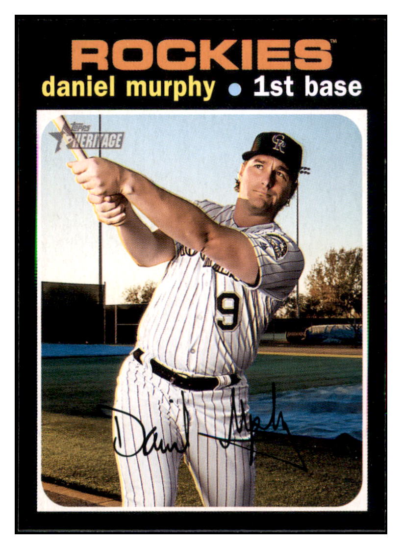2020 Topps Heritage Daniel
  Murphy   Colorado Rockies Baseball Card
  TMH1A simple Xclusive Collectibles   