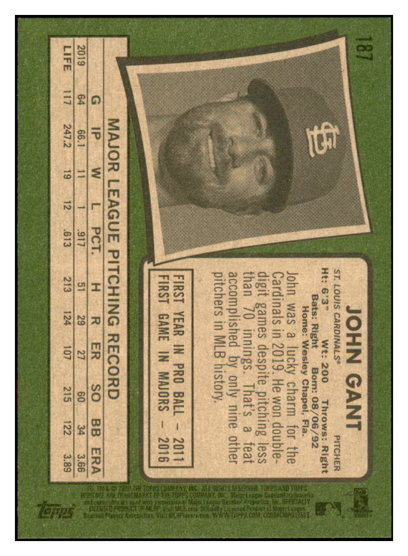 2020 Topps Heritage John
Gant St. Louis Cardinals Baseball
Card TMH1A simple Xclusive Collectibles