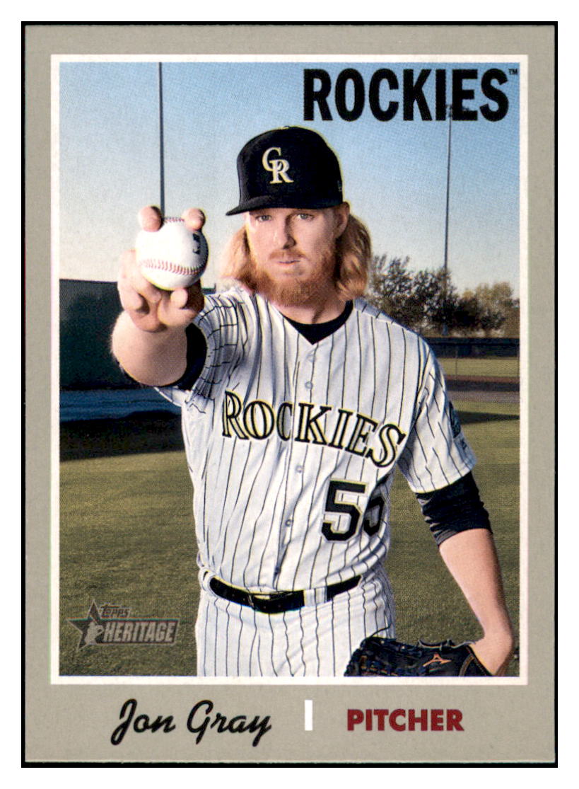 2019 Topps Heritage Jon
  Gray   Colorado Rockies Baseball Card
  TMH1A simple Xclusive Collectibles