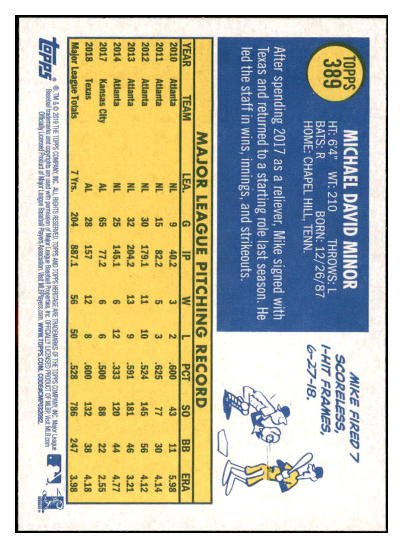 2019 Topps Heritage Mike
Minor Texas Rangers Baseball Card
TMH1A simple Xclusive Collectibles