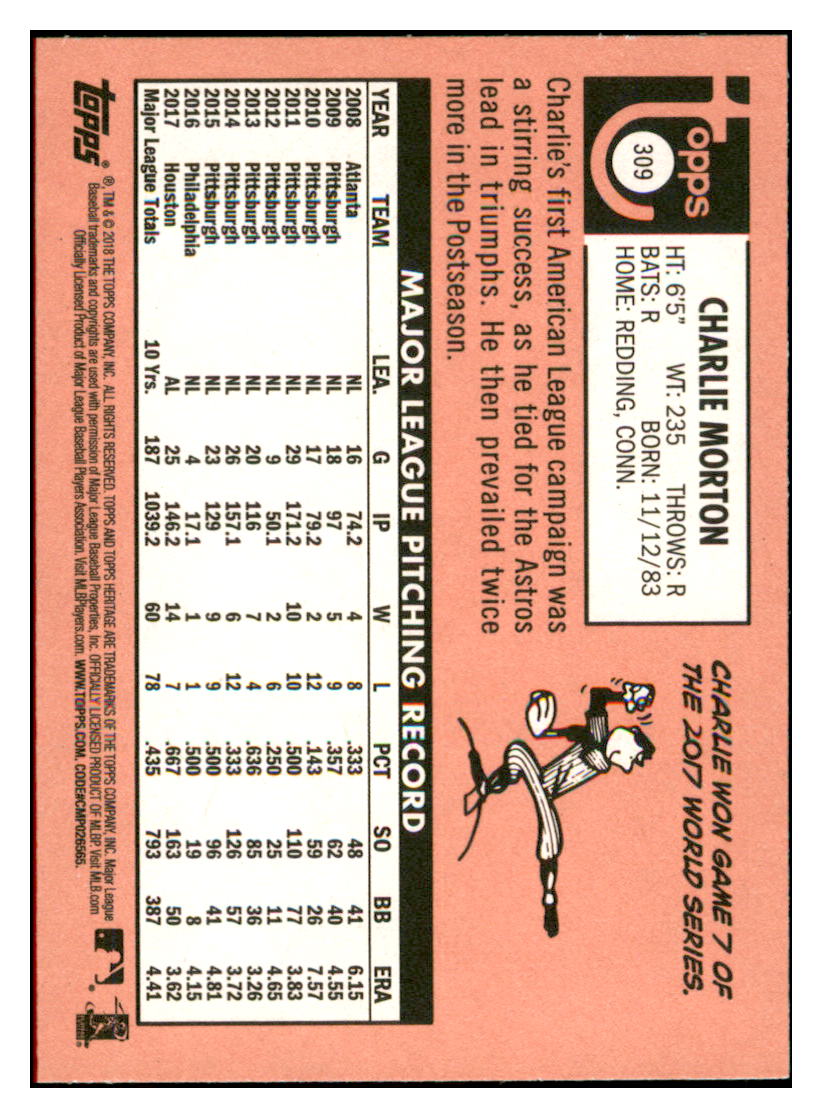 2018 Topps Heritage Charlie
Morton Houston Astros Baseball Card
TMH1A simple Xclusive Collectibles