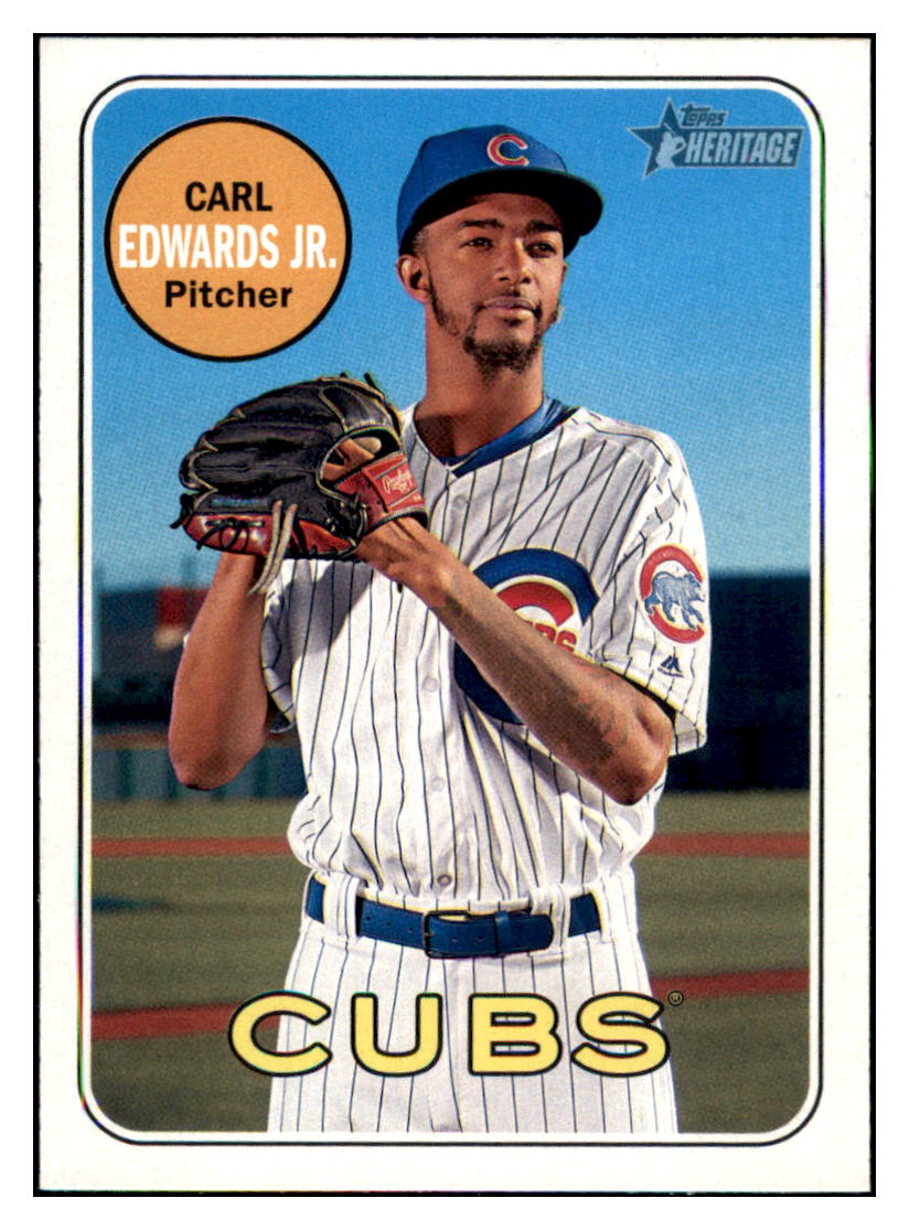 2018 Topps Heritage Carl
  Edwards Jr.   Chicago Cubs Baseball
  Card TMH1A_1a simple Xclusive Collectibles   