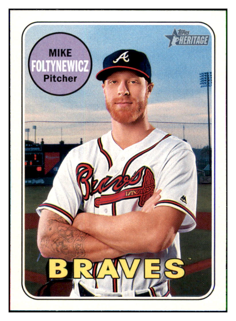 2018 Topps Heritage Mike
  Foltynewicz   Atlanta Braves Baseball
  Card TMH1A_1a simple Xclusive Collectibles   