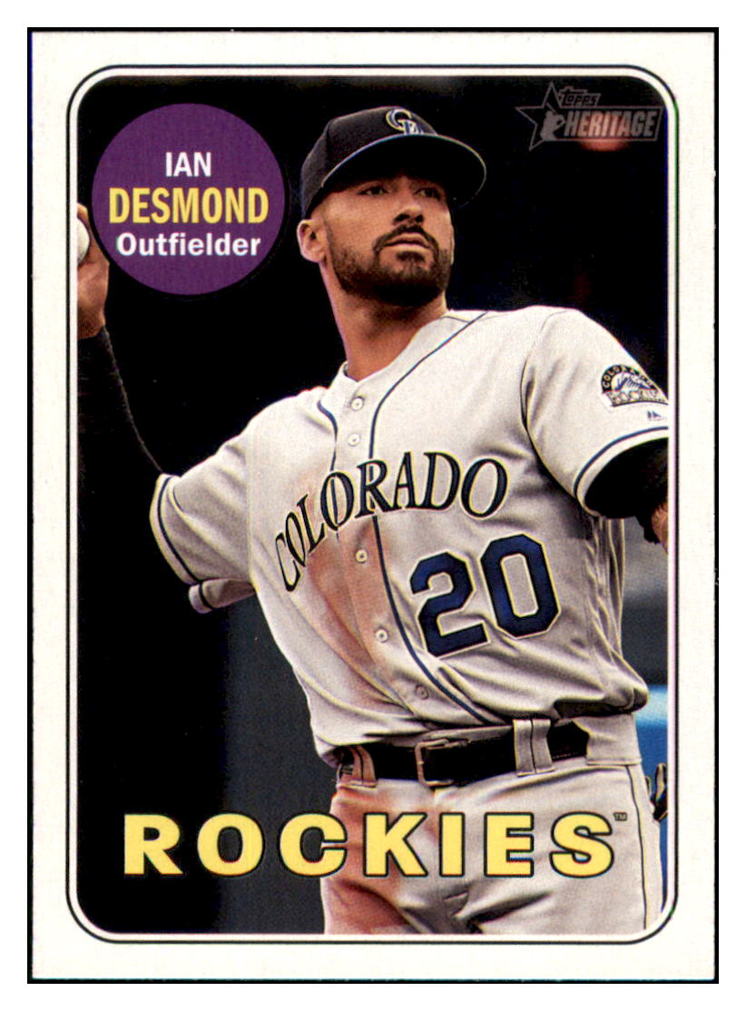 2018 Topps Heritage Ian
Desmond Colorado Rockies Baseball
Card TMH1A simple Xclusive Collectibles