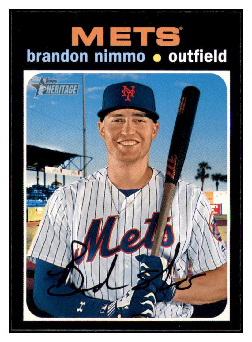 2020 Topps Heritage Brandon
  Nimmo   New York Mets Baseball Card
  TMH1A simple Xclusive Collectibles   