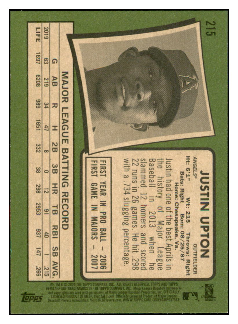 2020 Topps Heritage Justin
Upton Los Angeles Angels Baseball
Card TMH1A simple Xclusive Collectibles