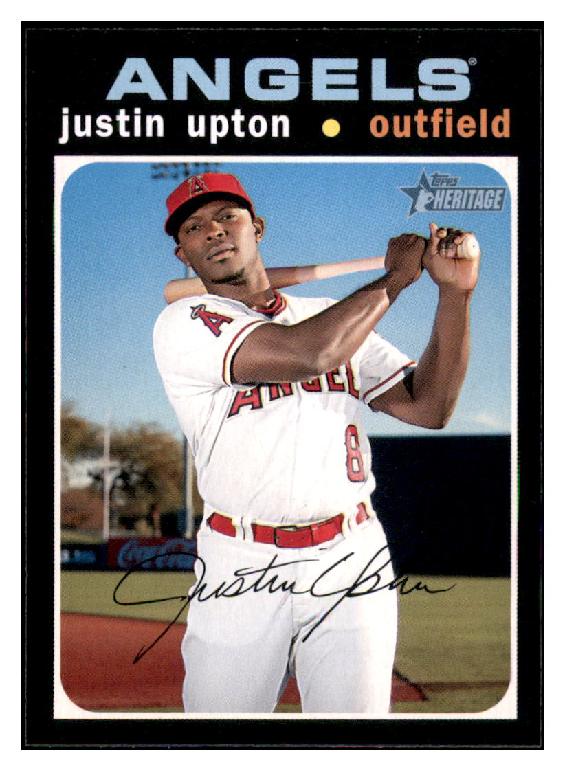 2020 Topps Heritage Justin
  Upton   Los Angeles Angels Baseball
  Card TMH1A simple Xclusive Collectibles   