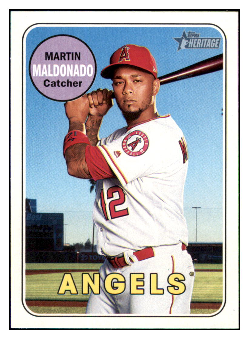 2018 Topps Heritage Martin
Maldonado Los Angeles Angels Baseball
Card TMH1A simple Xclusive Collectibles