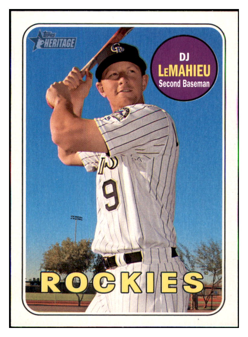 2018 Topps Heritage DJ
LeMahieu Colorado Rockies Baseball
Card TMH1A simple Xclusive Collectibles