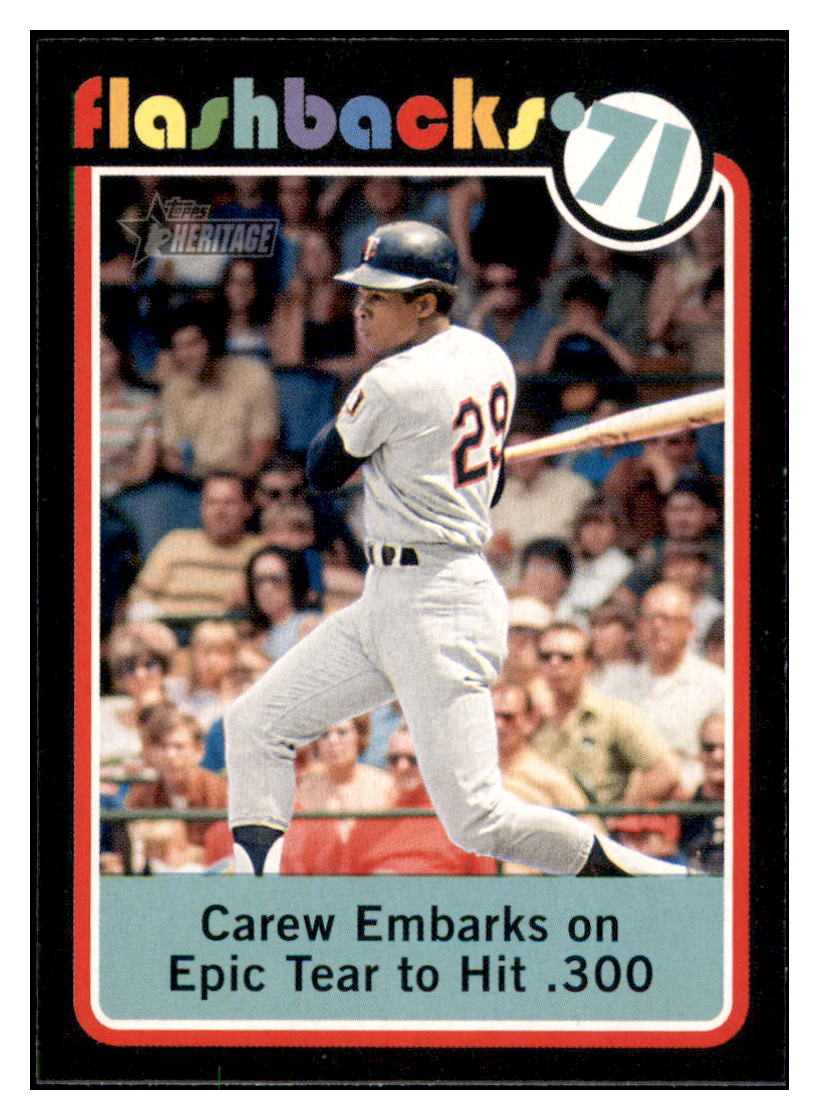 2020 Topps Heritage Carew
  Embarks on Epic Tear to Hit .300 Baseball Flashbacks '71  Minnesota Twins Baseball Card TMH1A simple Xclusive Collectibles   