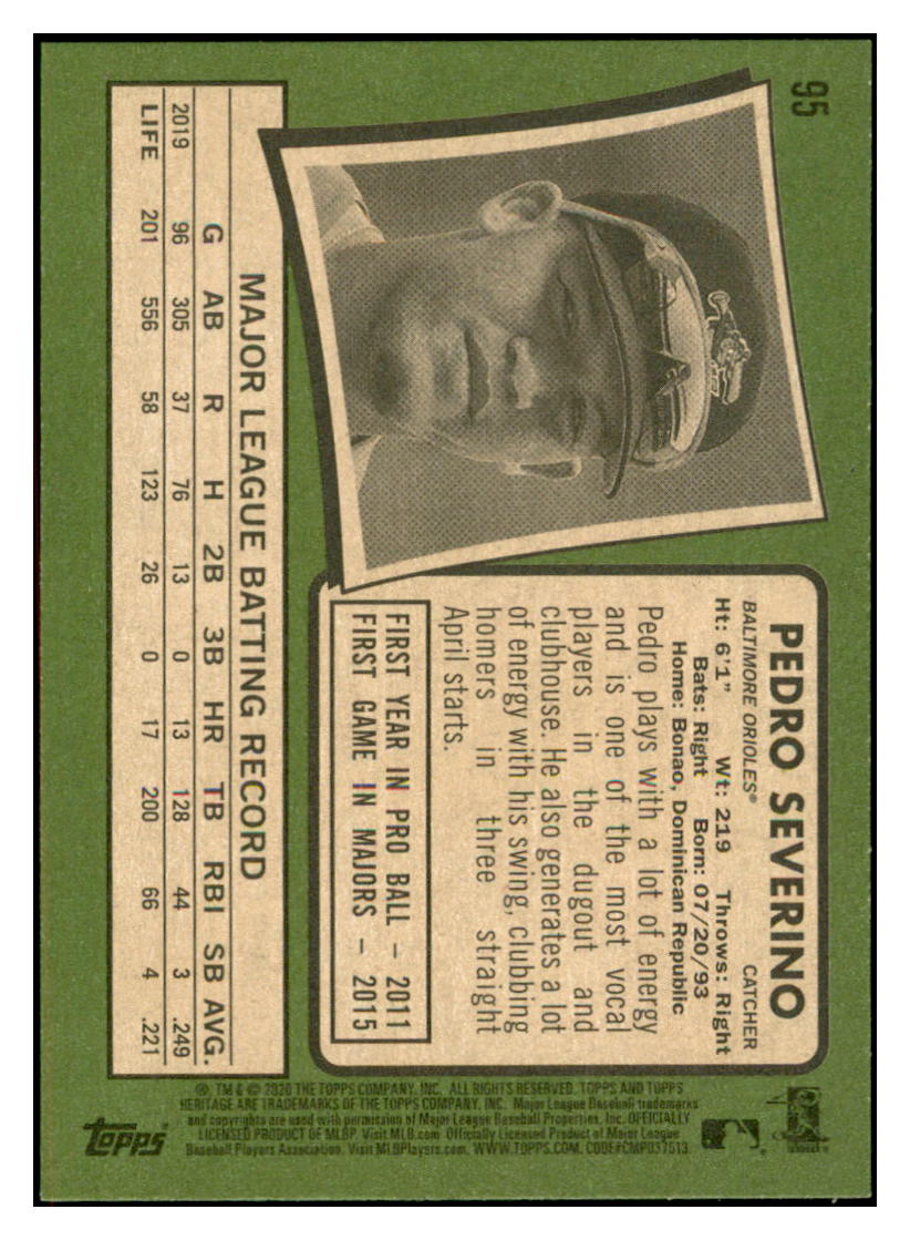 2020 Topps Heritage Pedro
Severino Baltimore Orioles Baseball
Card TMH1A simple Xclusive Collectibles