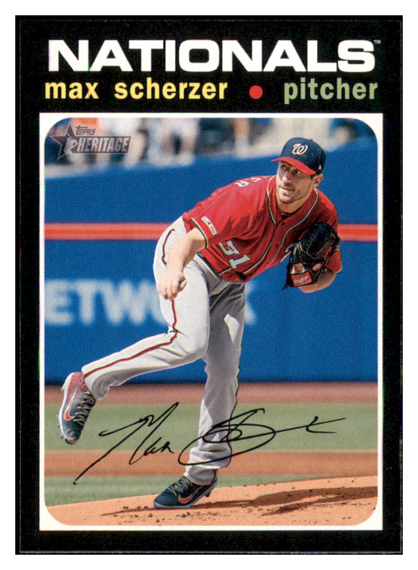 2020 Topps Heritage Max Scherzer Washington Nationals Baseball Card TMH1A simple Xclusive Collectibles