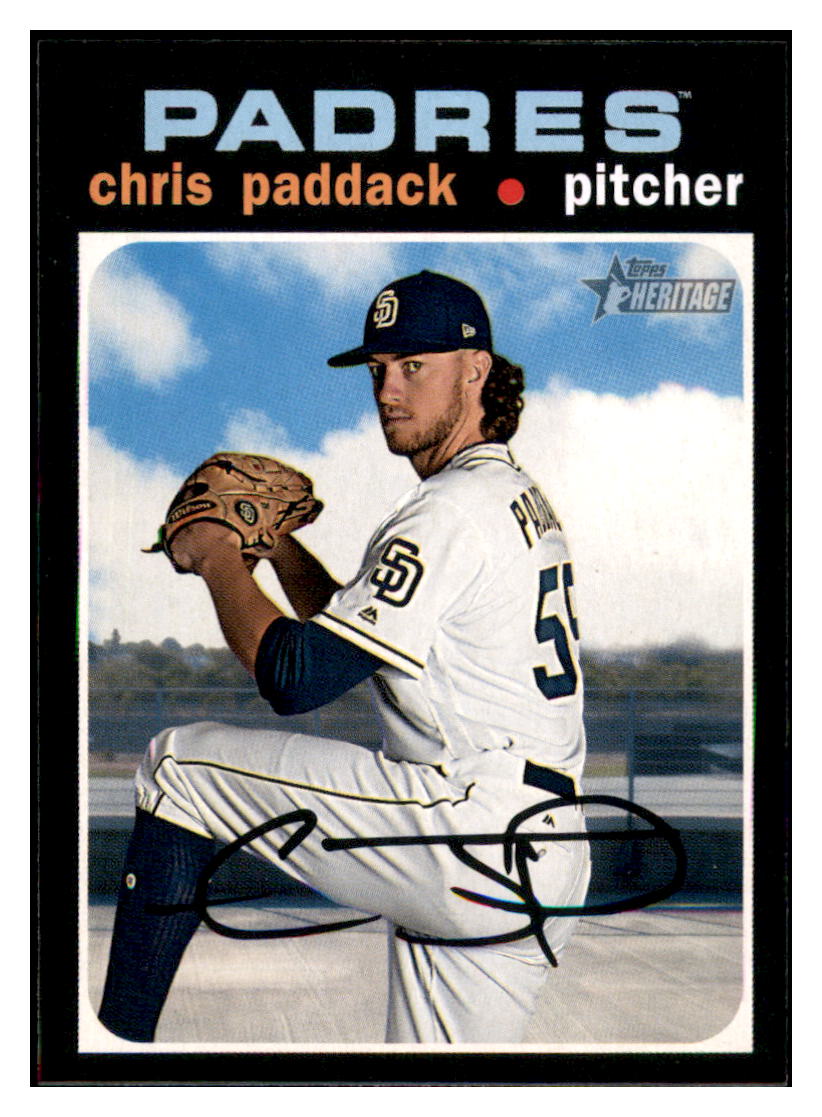 2020 Topps Heritage Chris
  Paddack   San Diego Padres Baseball
  Card TMH1A simple Xclusive Collectibles   