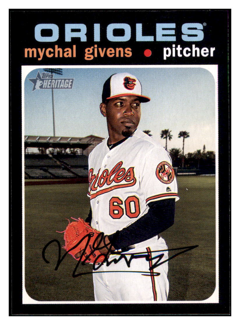 2020 Topps Heritage Mychal
  Givens   Baltimore Orioles Baseball
  Card TMH1A simple Xclusive Collectibles   