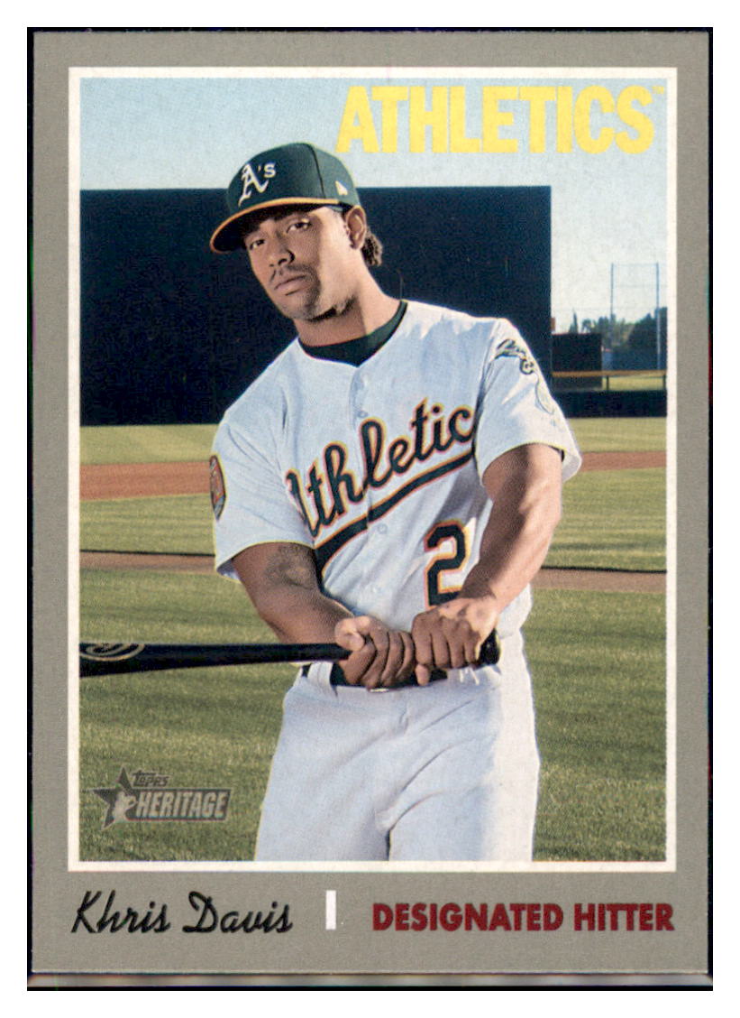 2019 Topps Heritage Khris Davis Oakland Athletics #432 Baseball card TMH1C simple Xclusive Collectibles