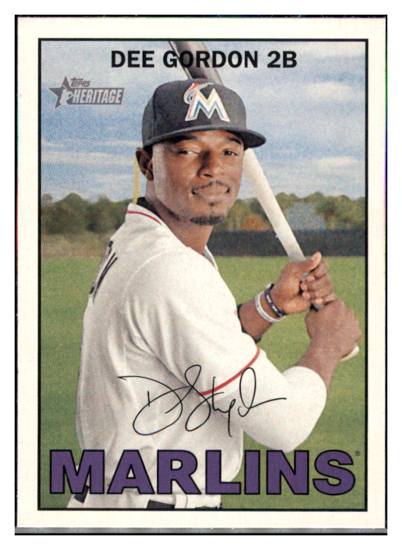2016 Topps Heritage Dee Gordon    Miami Marlins #254 Baseball card   TMH1C simple Xclusive Collectibles
