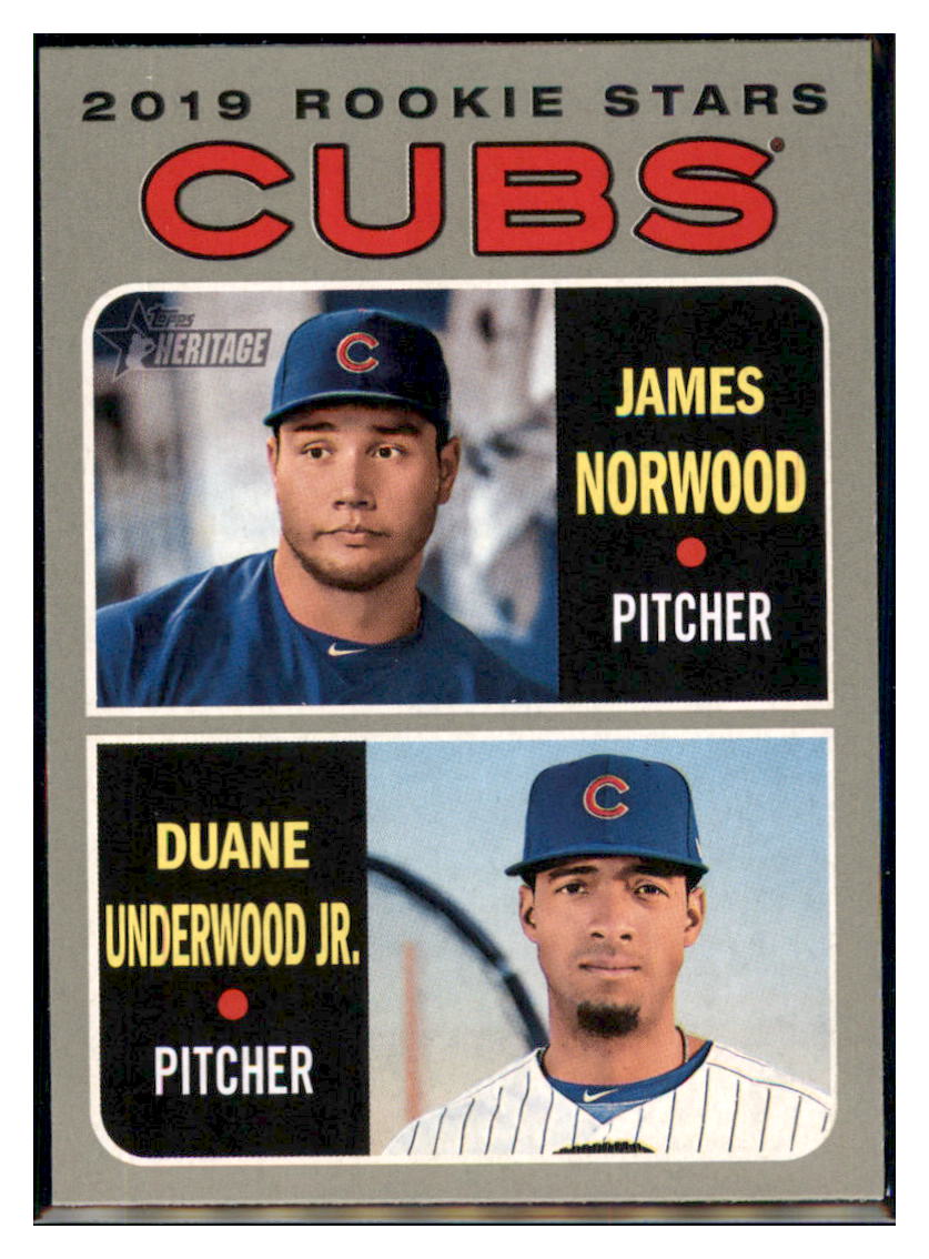2019 Topps Heritage Duane Underwood Jr. /
James Norwood CPC, RC, RS Chicago
Cubs #121 Baseball card TMH1C simple Xclusive Collectibles