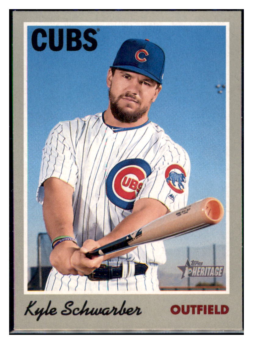 2019 Topps Heritage Kyle Schwarber Chicago Cubs #117 Baseball card TMH1C simple Xclusive Collectibles