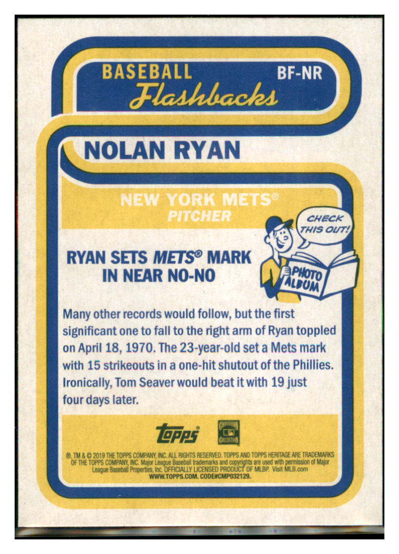 2019 Topps Heritage Nolan Ryan    New York Mets #BF-NR Baseball card   TMH1C simple Xclusive Collectibles   