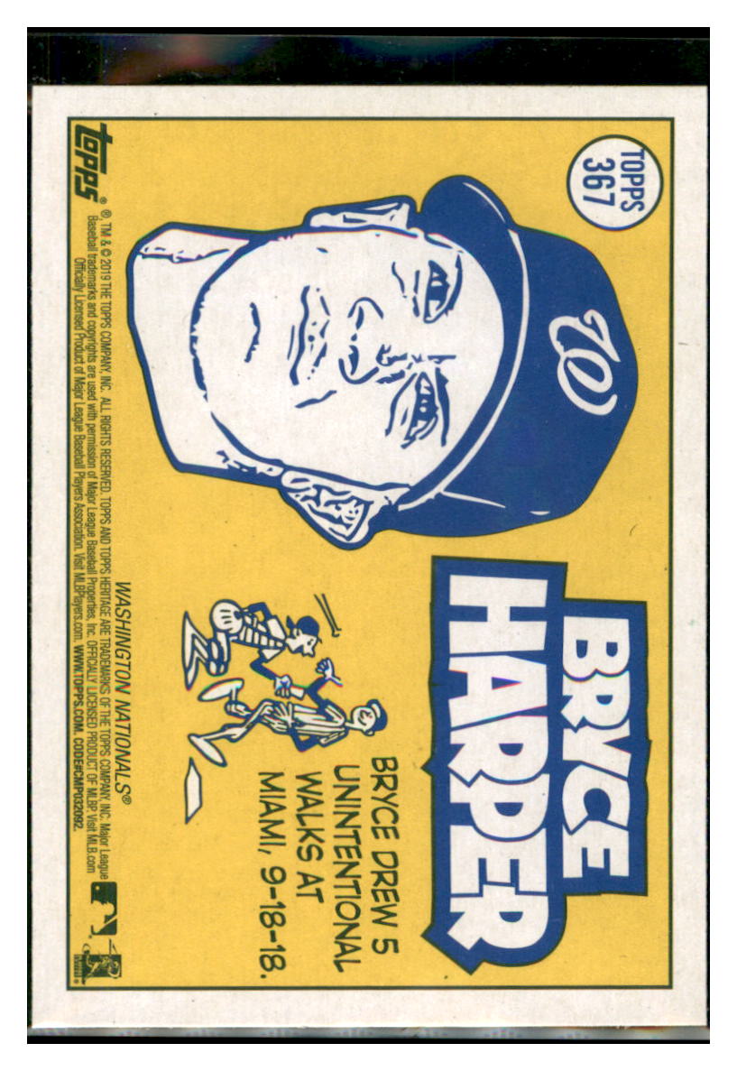2019 Topps Heritage Bryce Harper Washington Nationals #367 Baseball card
PSA ALL TMH1C simple Xclusive Collectibles