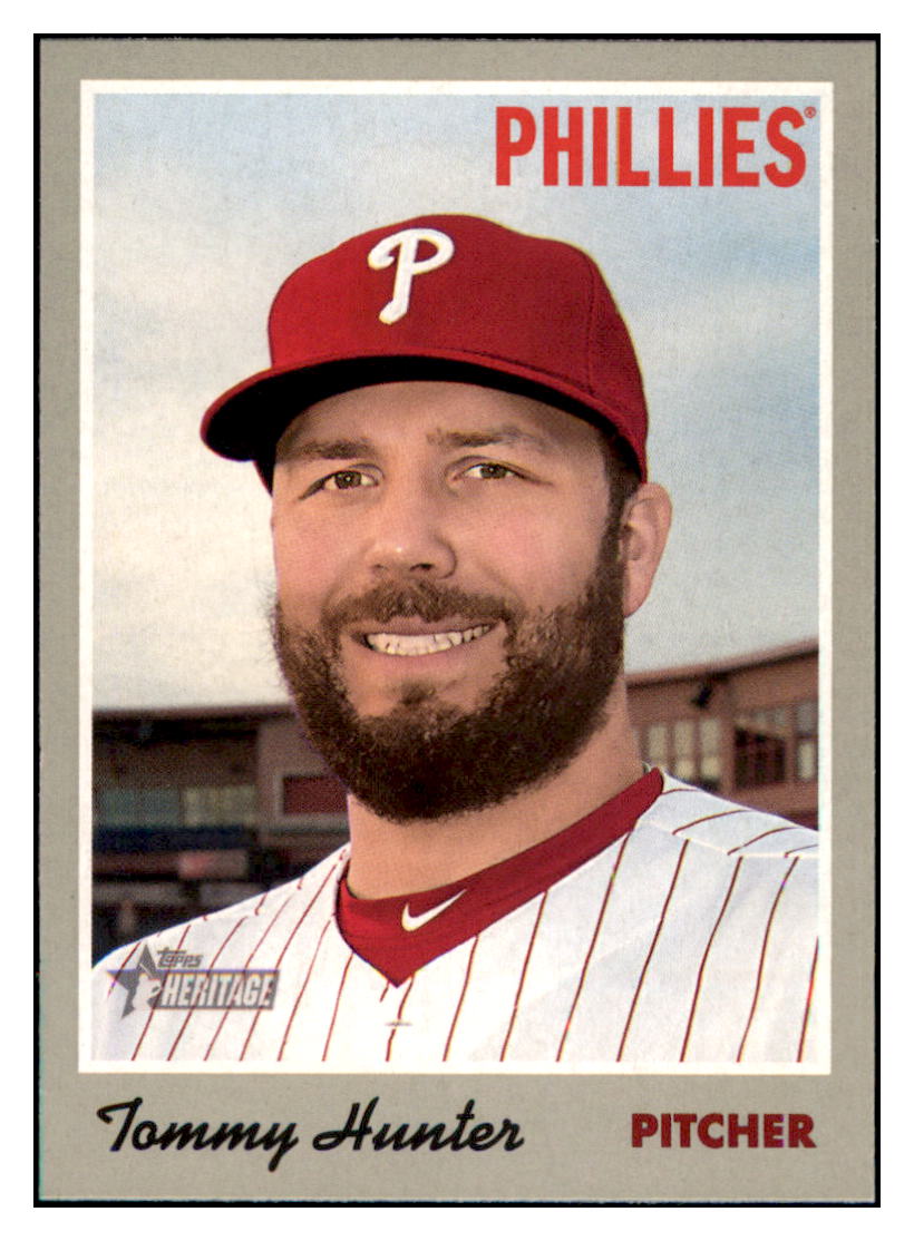 2019 Topps Heritage Tommy Hunter    Philadelphia Phillies #28 Baseball
  card   TMH1C simple Xclusive Collectibles